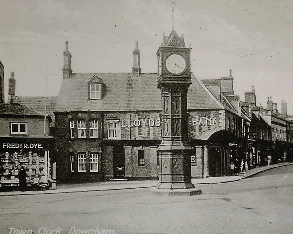 Old photo of Downham Market Clock Tower