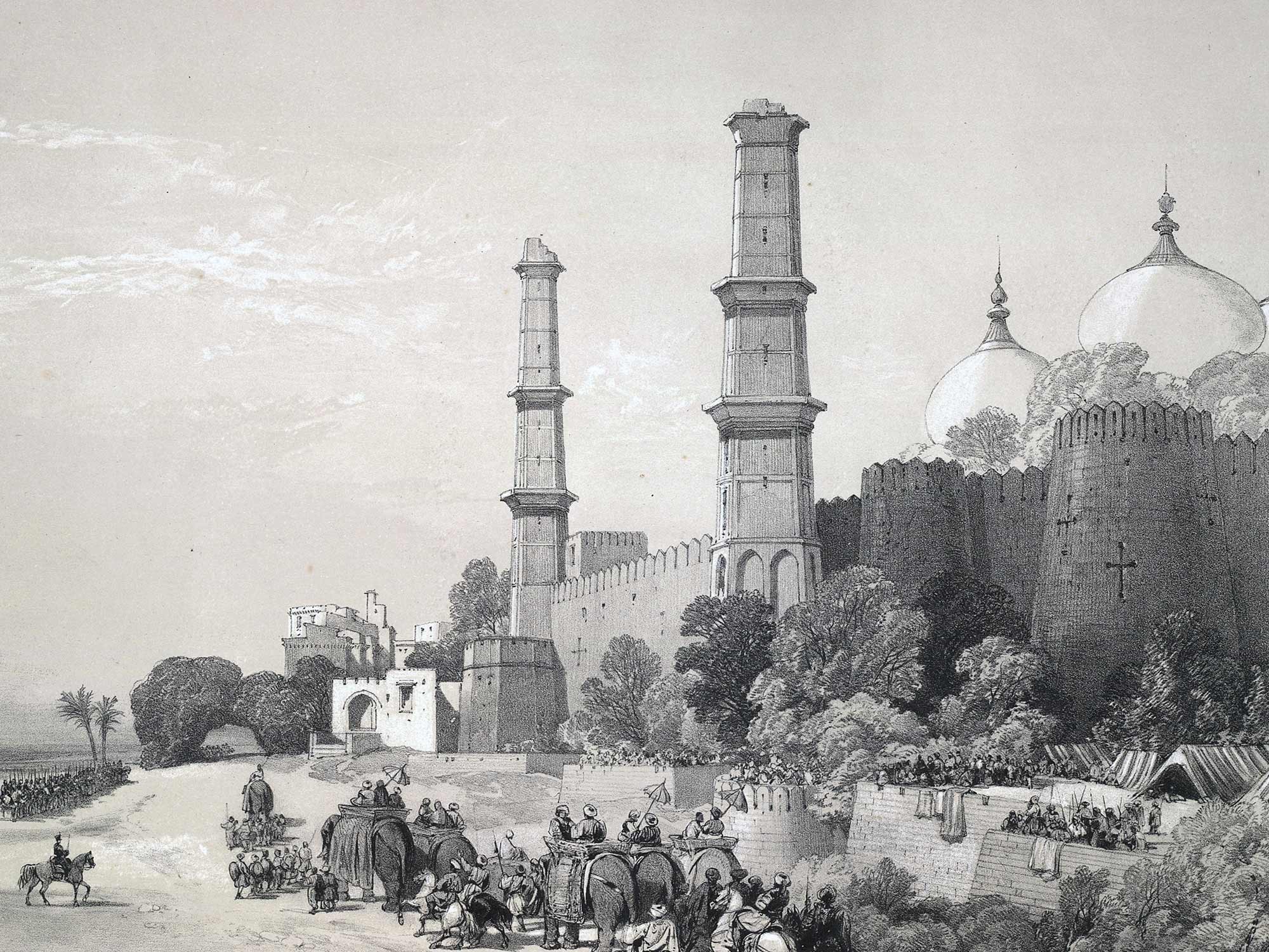 Maharaja Duleep Singh enters his palace in Lahore, India in 1846 escorted by British troops