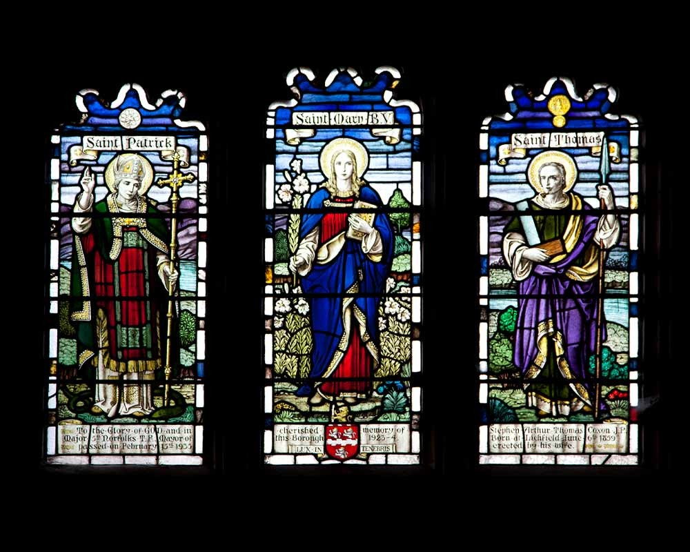 Stained glass inside the King's Lynn Minster