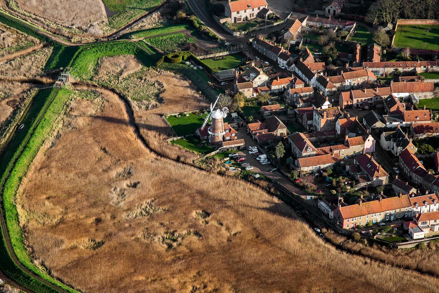 Aerial view Cley-next-the-Sea