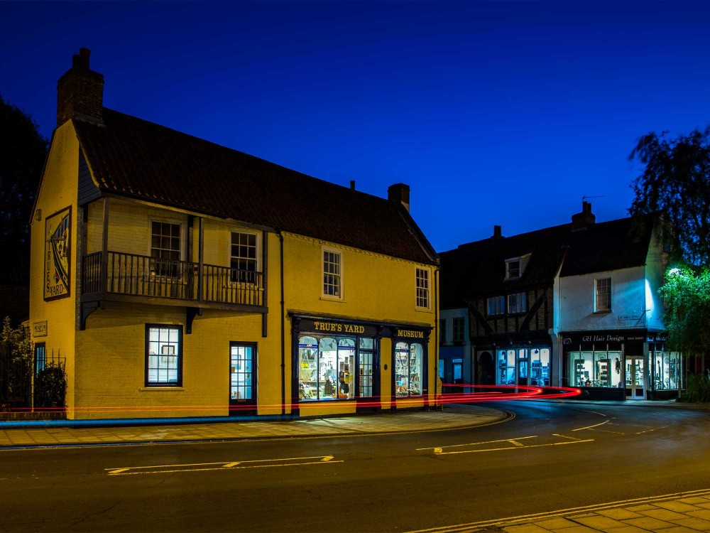 Trues Yard museum at night