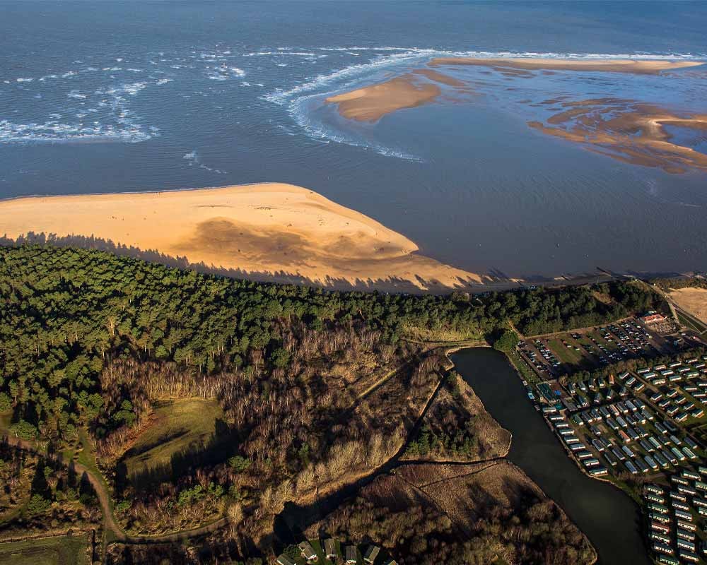 Wells-next-the-sea beach aerial shot