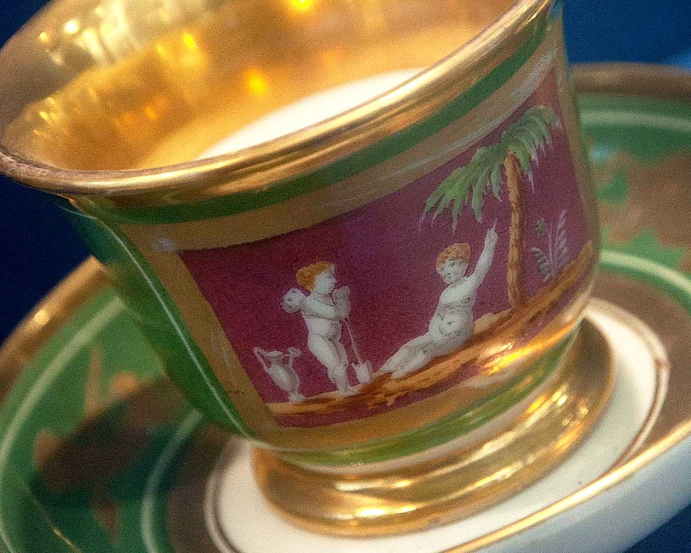 A cup from Napoleon's tea service in the Wisbech and Fenland Museum